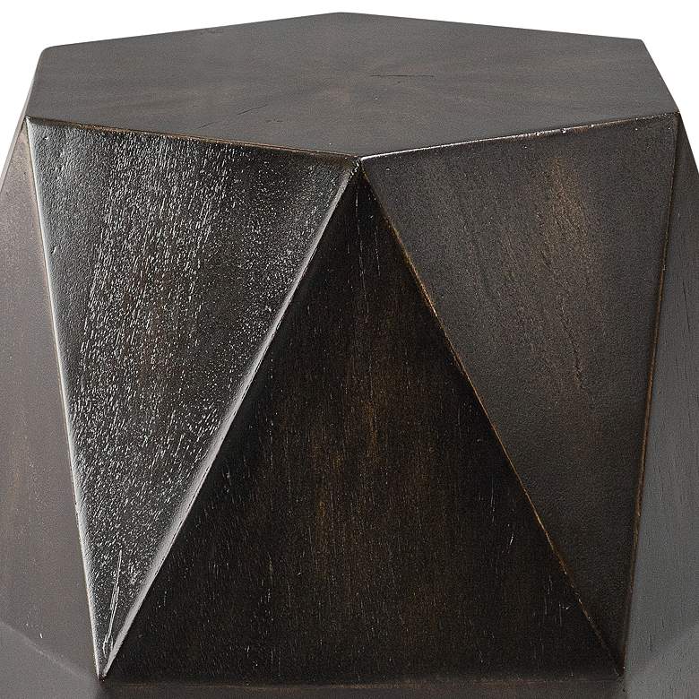Image 4 Uttermost Volker 18"W Worn Black Wood Geometric Accent Table more views