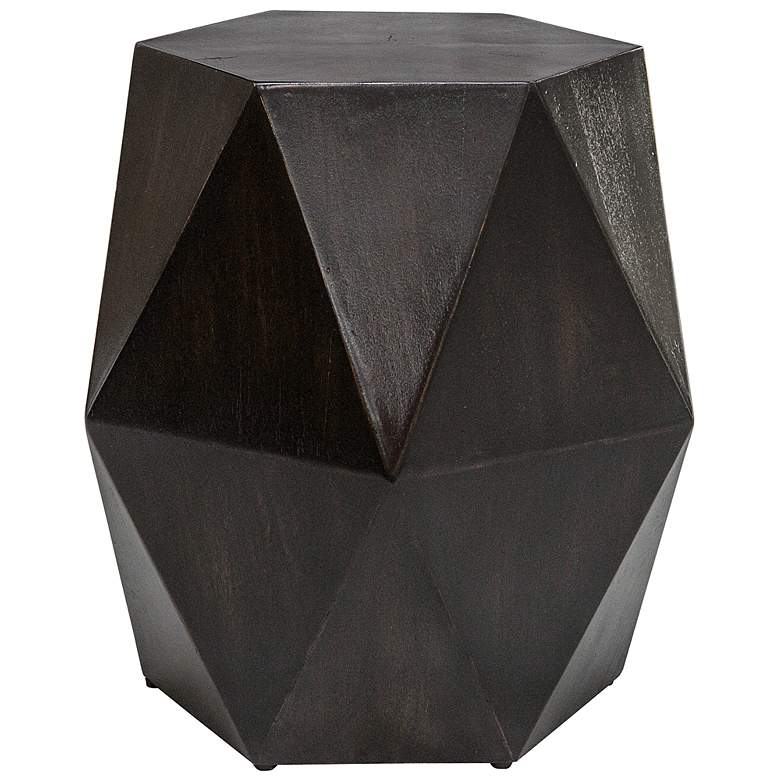 Image 6 Uttermost Volker 18"W Worn Black Wood Geometric Accent Table more views
