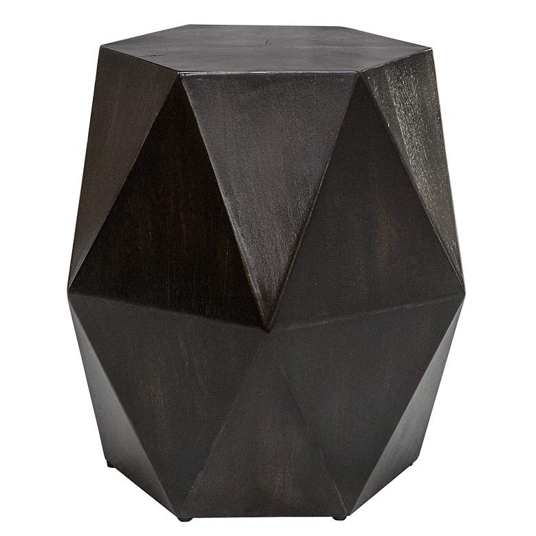 Image 6 Uttermost Volker 18"W Worn Black Wood Geometric Accent Table more views