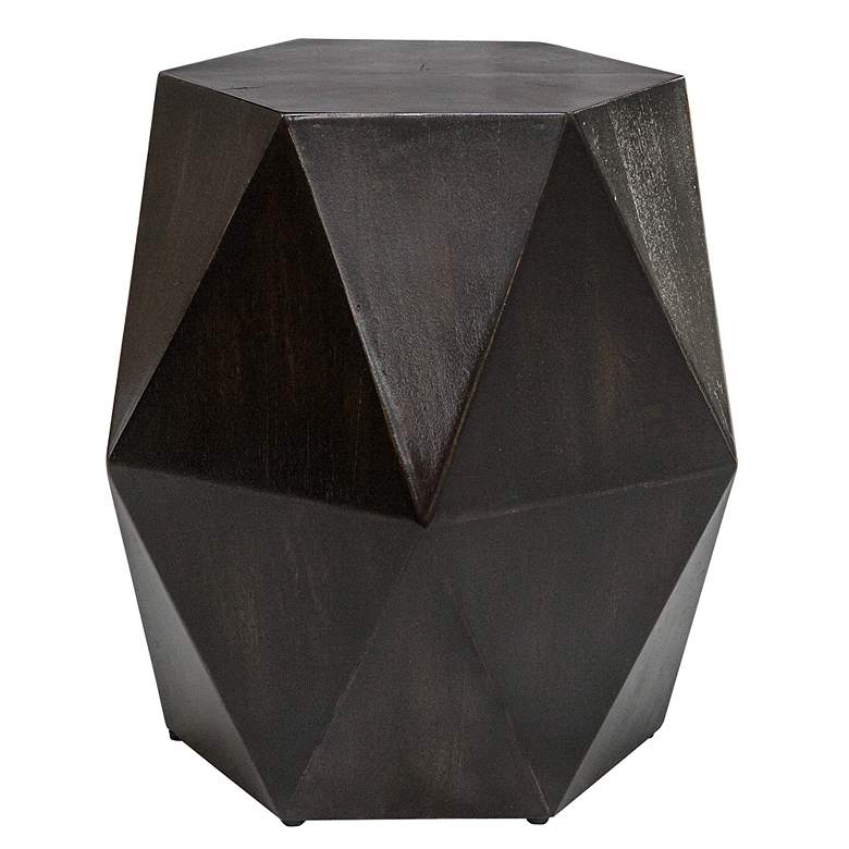 Image 6 Uttermost Volker 18 inchW Worn Black Wood Geometric Accent Table more views