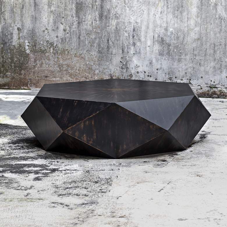 Image 3 Uttermost Volker 49 3/4" Wide Black Geometric Coffee Table more views