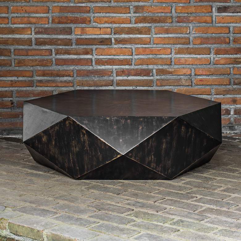 Image 4 Uttermost Volker 49 3/4 inch Wide Black Geometric Coffee Table more views