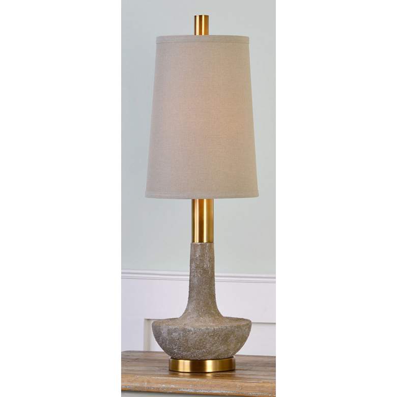 Image 3 Uttermost Volongo 30 3/4 inch Textured Stone and Ivory Modern Table Lamp more views