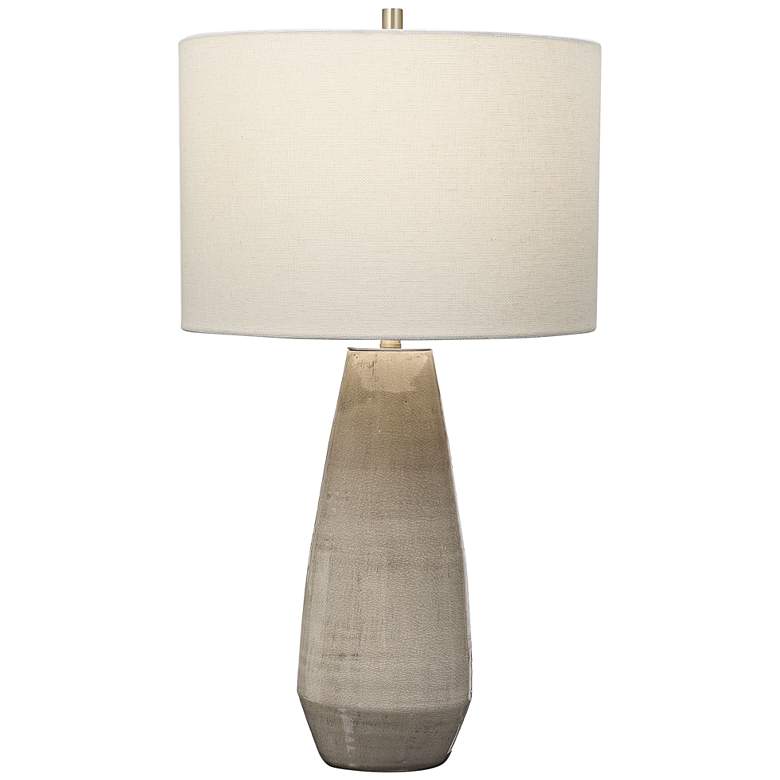 Image 2 Uttermost Volterra 27 1/2" Crackled Taupe-Gray Ceramic Table Lamp