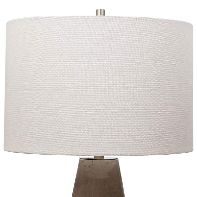 Uttermost Volterra Crackled Taupe-Gray Ceramic Table Lamp more views