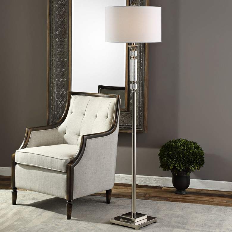 Image 3 Uttermost Volusia 65 1/2" Polished Nickel Plated Floor Lamp more views