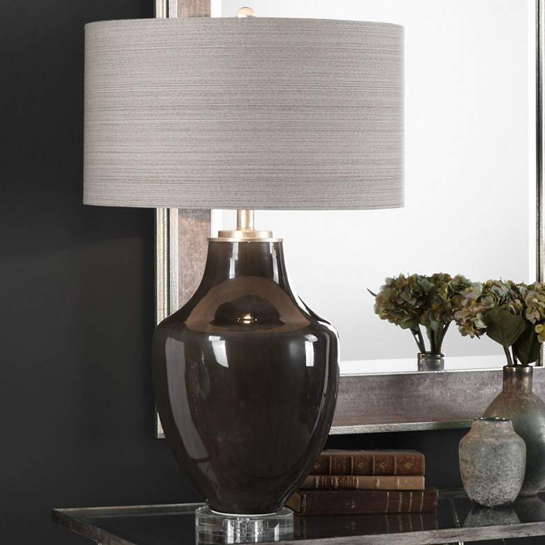 Image 1 Uttermost Vrana Warm Gray Ceramic Table Lamp