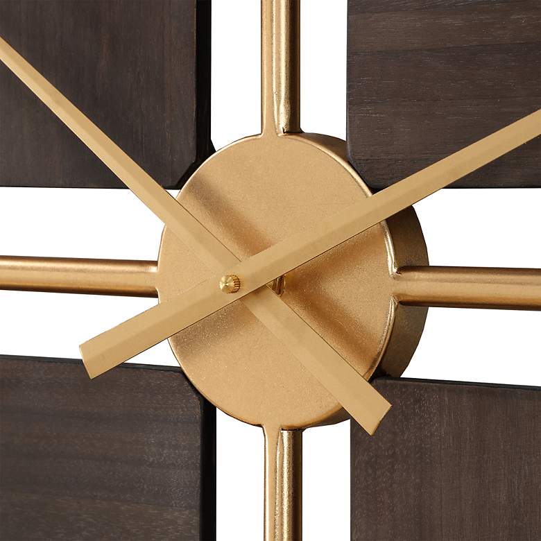 Image 5 Uttermost Walnut Elegance Gold 42" Round Wall Clock more views