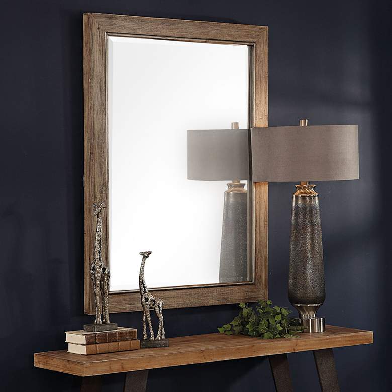 Image 1 Uttermost Walt Distressed Natural 36" x 48" Wall Mirror