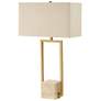 2_Uttermost Warrick 31 1/2" High Brass Metal and Travertine Table Lamp