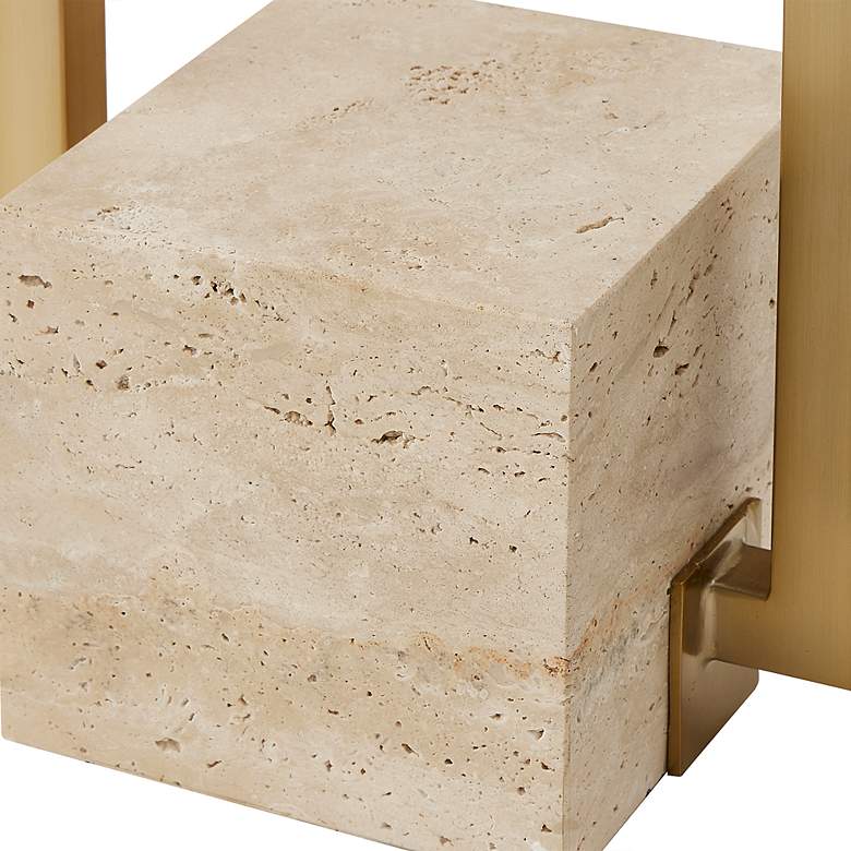 Image 4 Uttermost Warrick 31 1/2" High Brass Metal and Travertine Table Lamp more views