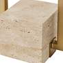 4_Uttermost Warrick 31 1/2" High Brass Metal and Travertine Table Lamp more views