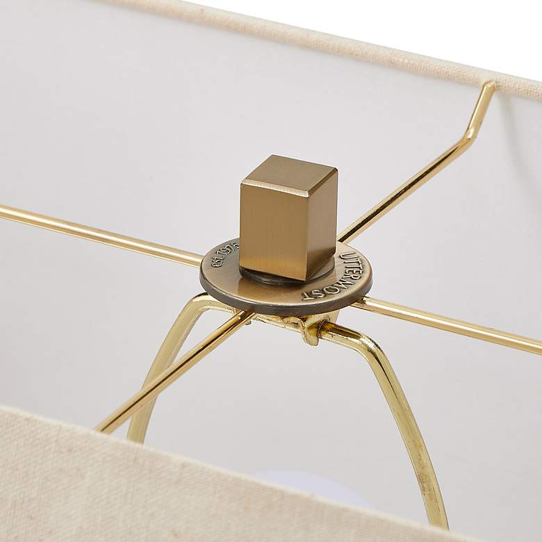 Image 6 Uttermost Warrick 31 1/2" High Brass Metal and Travertine Table Lamp more views