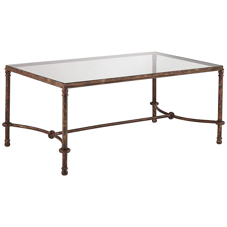 Image 3 Uttermost Warring 48 inch Wide Rustic Bronze Patina Coffee Table
