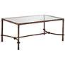 Uttermost Warring 48" Wide Rustic Bronze Patina Coffee Table in scene