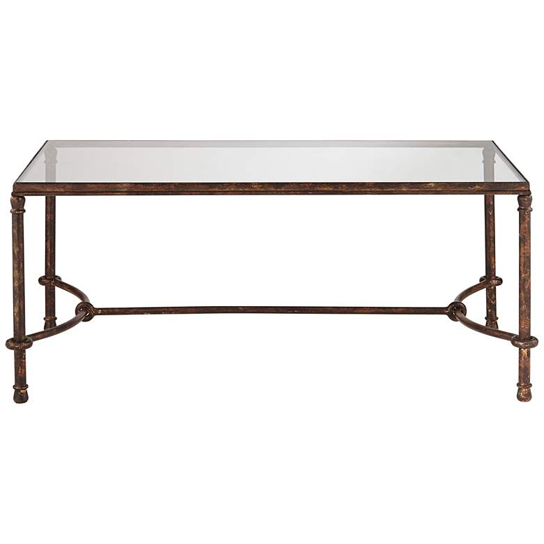 Image 4 Uttermost Warring 48" Wide Rustic Bronze Patina Coffee Table more views