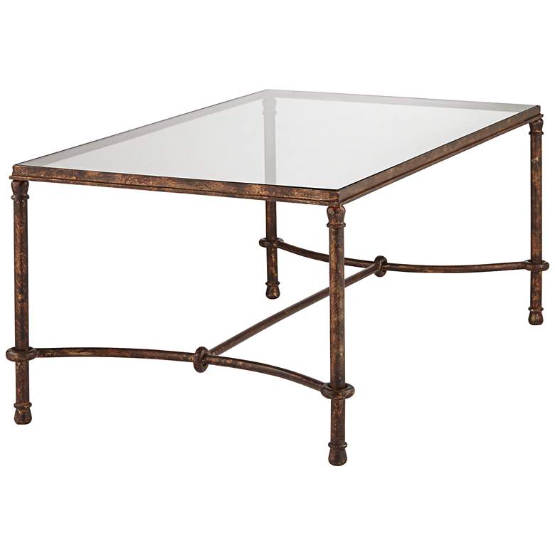 Image 5 Uttermost Warring 48" Wide Rustic Bronze Patina Coffee Table more views
