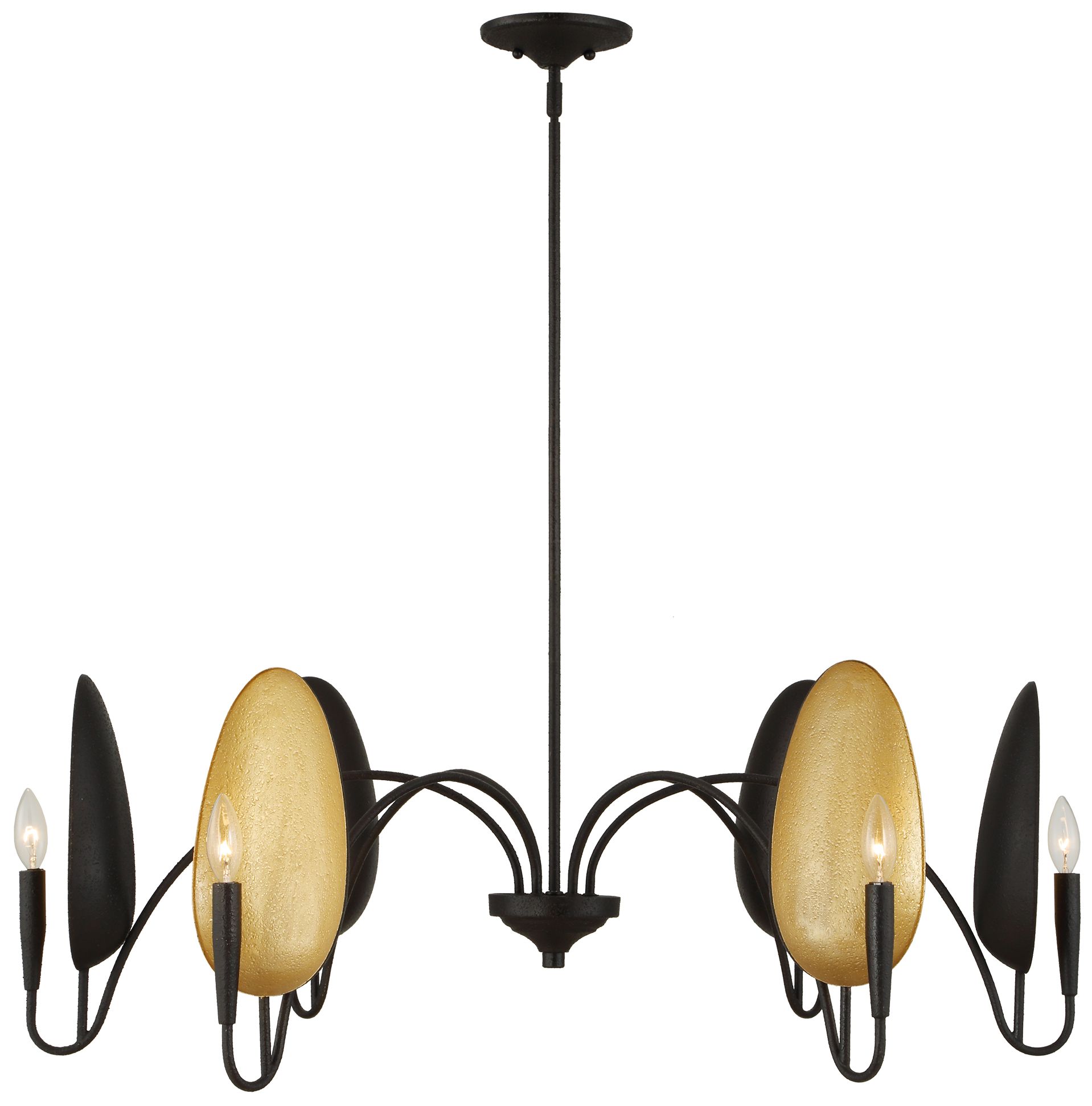 Image 3 Uttermost Warwick 41 1/2" Wide Black and Gold 6-Light  Chandelier more views