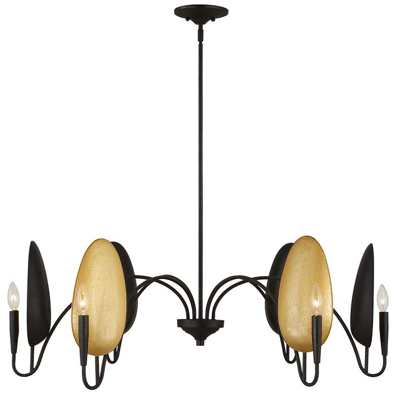 Image 3 Uttermost Warwick 41 1/2" Wide Black and Gold 6-Light Chandelier more views