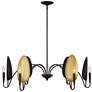 3_Uttermost Warwick 41 1/2" Wide Black and Gold 6-Light Chandelier more views