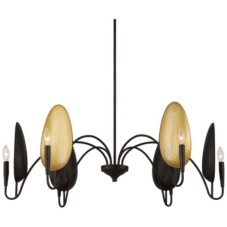 Image 4 Uttermost Warwick 41 1/2" Wide Black and Gold 6-Light Chandelier more views