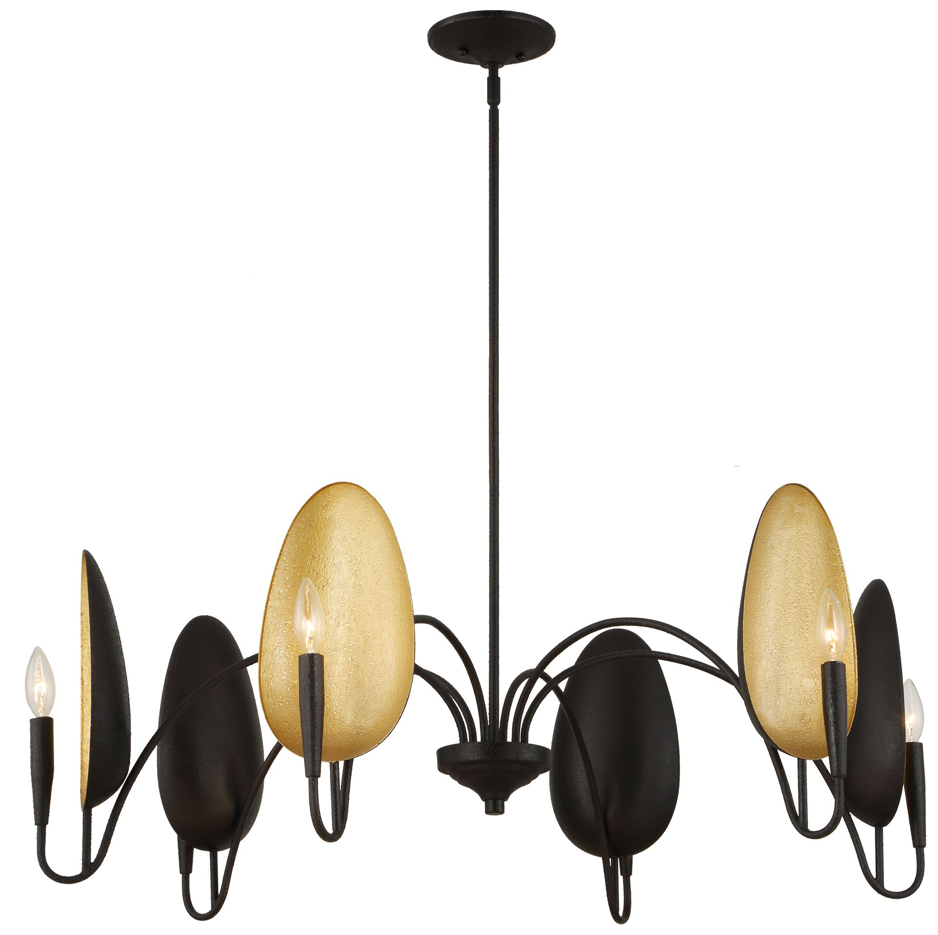Image 5 Uttermost Warwick 41 1/2" Wide Black and Gold 6-Light  Chandelier more views