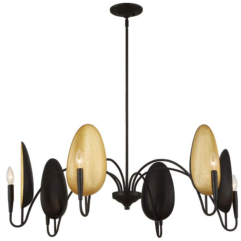 Image 5 Uttermost Warwick 41 1/2" Wide Black and Gold 6-Light Chandelier more views