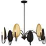 5_Uttermost Warwick 41 1/2" Wide Black and Gold 6-Light Chandelier more views