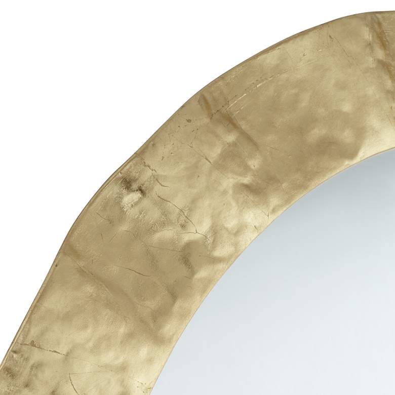 Image 4 Uttermost Wave 32" Gold Round Wall Mirror more views