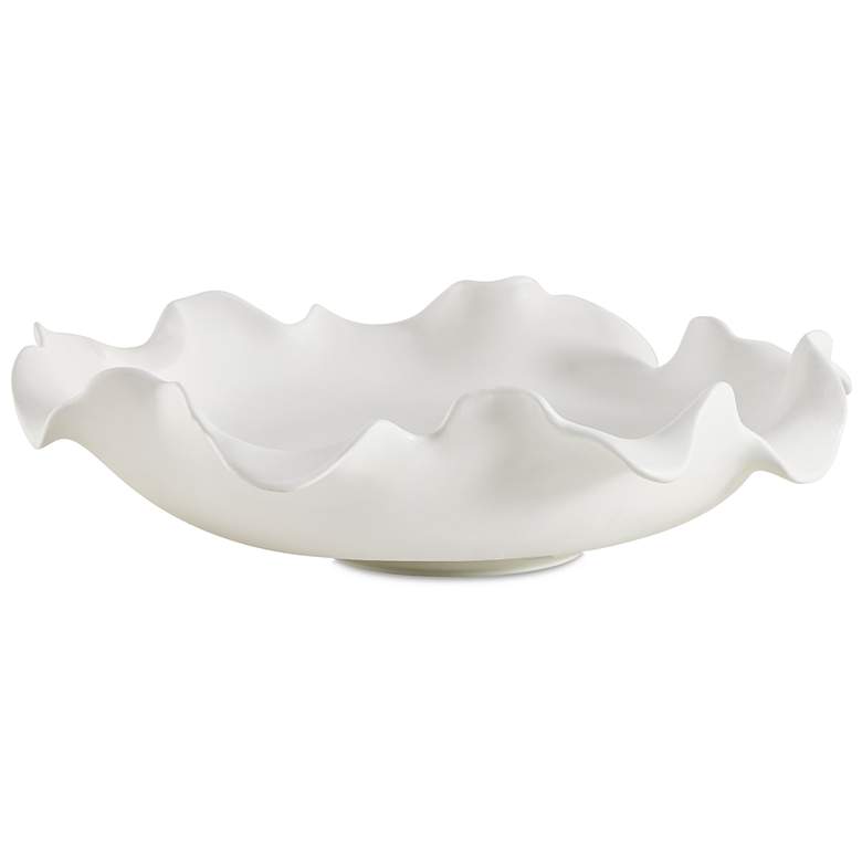 Image 1 Uttermost Wave Crest White Indoor-Outdoor Earthenware Bowl