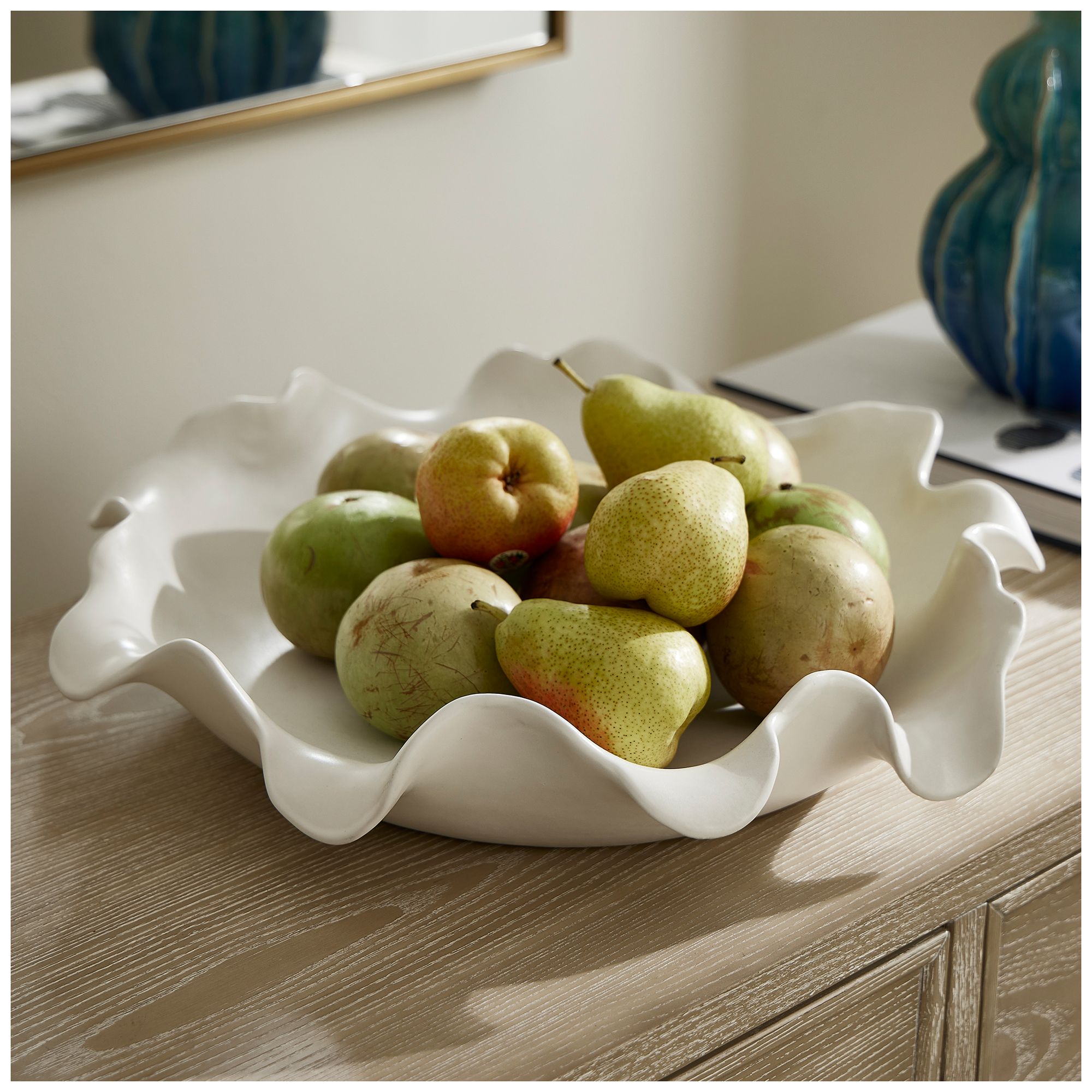 Image 3 Uttermost Wave Crest White Indoor-Outdoor Earthenware Bowl more views