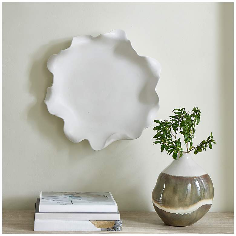 Image 4 Uttermost Wave Crest White Indoor-Outdoor Earthenware Bowl more views
