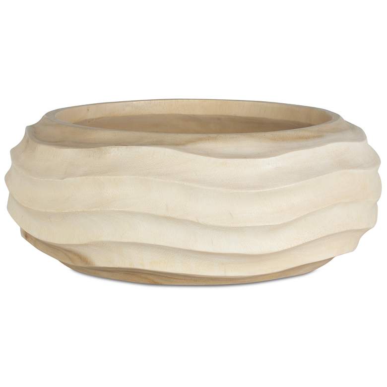 Image 2 Uttermost Waveform 15 1/2" Wide Bleached Suare Wood Bowl