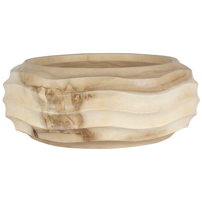 Image 5 Uttermost Waveform 15 1/2" Wide Bleached Suare Wood Bowl more views