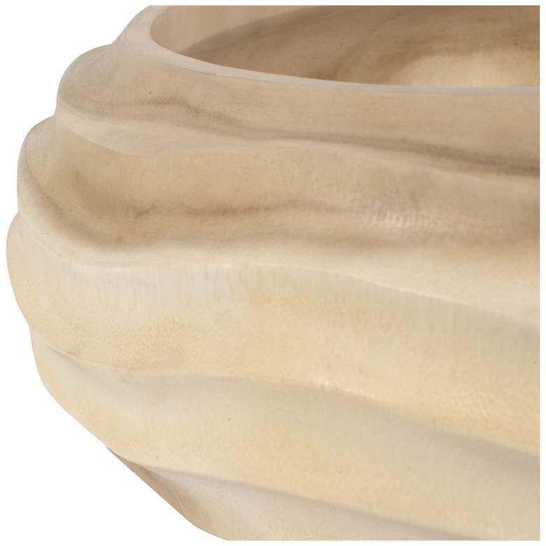Image 7 Uttermost Waveform 15 1/2" Wide Bleached Suare Wood Bowl more views