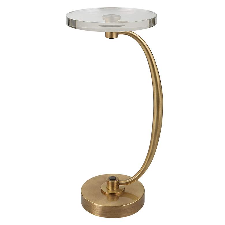 Image 2 Uttermost Waveney 11 1/2"W Antique Brass Round Drink Table