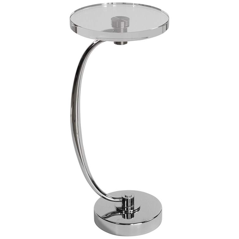 Image 2 Uttermost Waveney 12" Wide Polished Nickel Round Drink Table