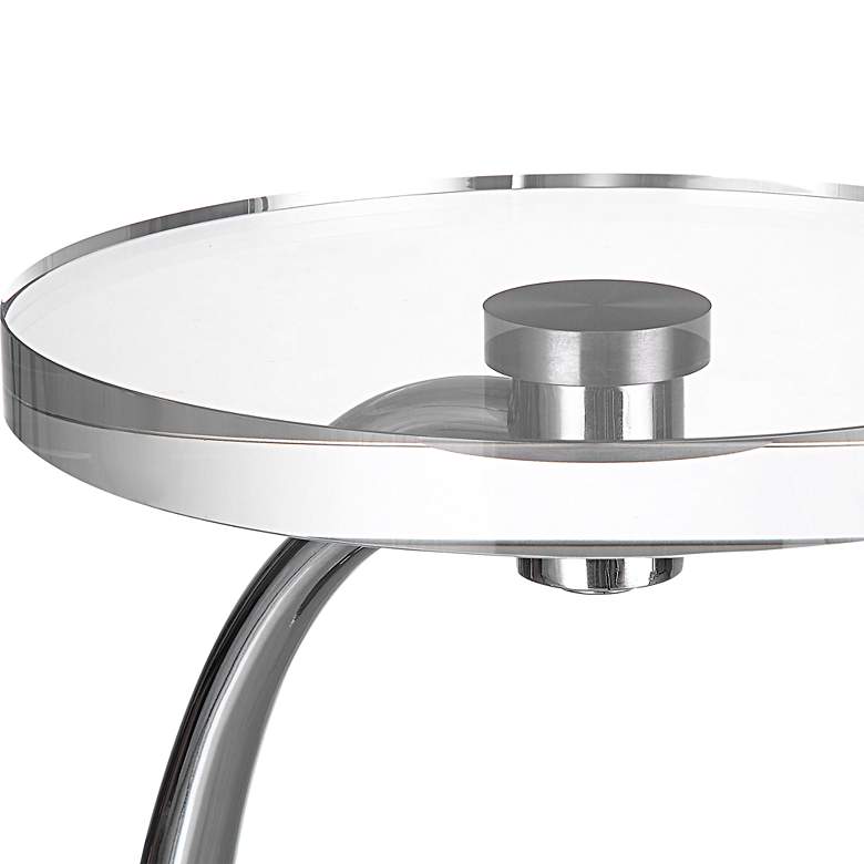 Image 4 Uttermost Waveney 12 inch Wide Polished Nickel Round Drink Table more views