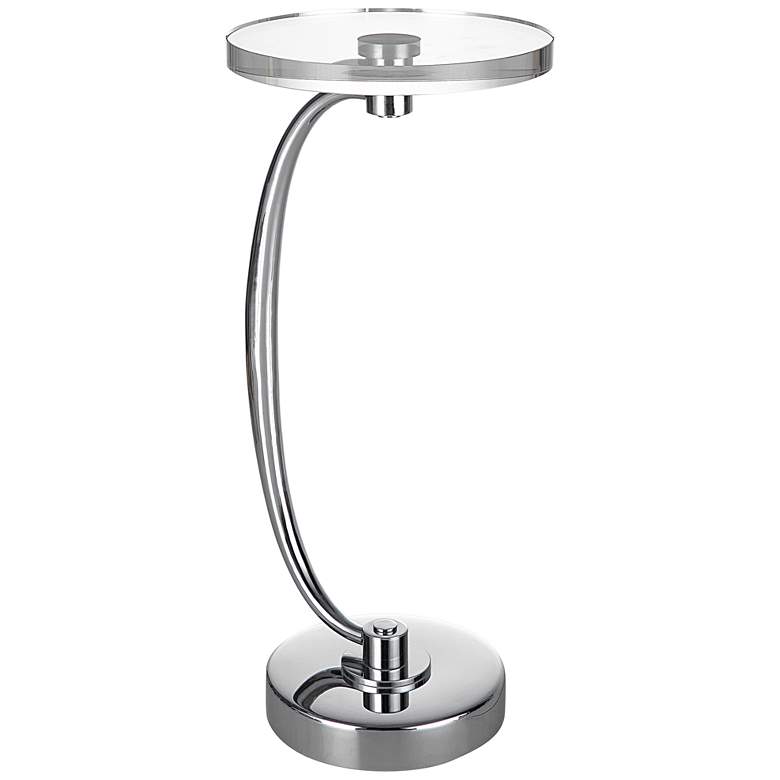 Image 5 Uttermost Waveney 12" Wide Polished Nickel Round Drink Table more views