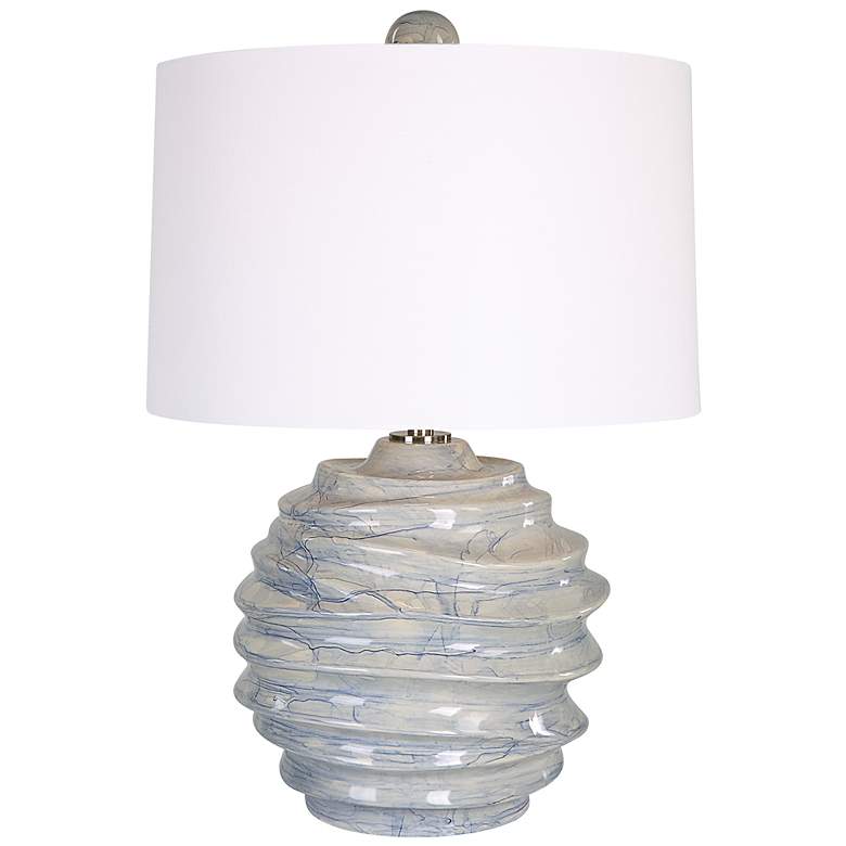 Image 2 Uttermost Waves 26" Cobalt Blue Drip Glaze Ceramic Table Lamp