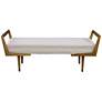 2_Uttermost Waylon 59" Wide Woven Beige Fabric Tufted Bench