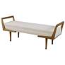 3_Uttermost Waylon 59" Wide Woven Beige Fabric Tufted Bench more views