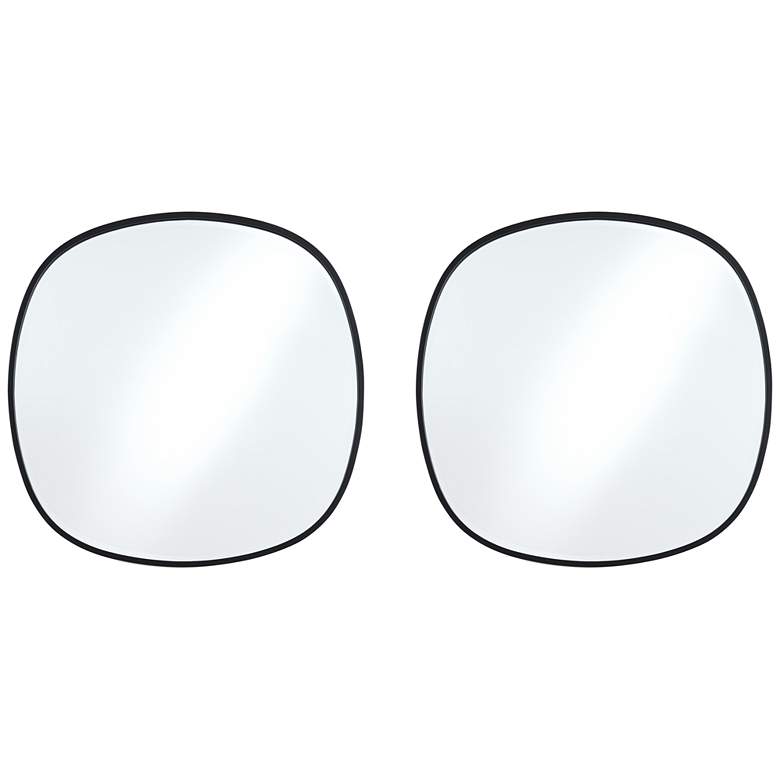 Image 1 Uttermost Webster Black 34" Round Wall Mirrors Set of 2
