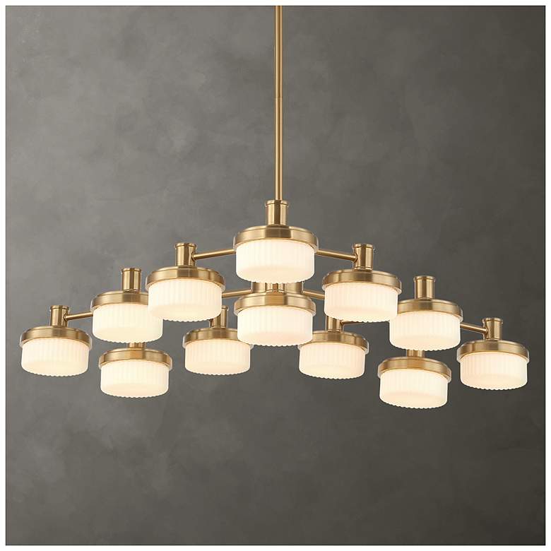 Image 1 Uttermost Wedge 40 5/8" Wide Brass 12-Light LED Chandelier