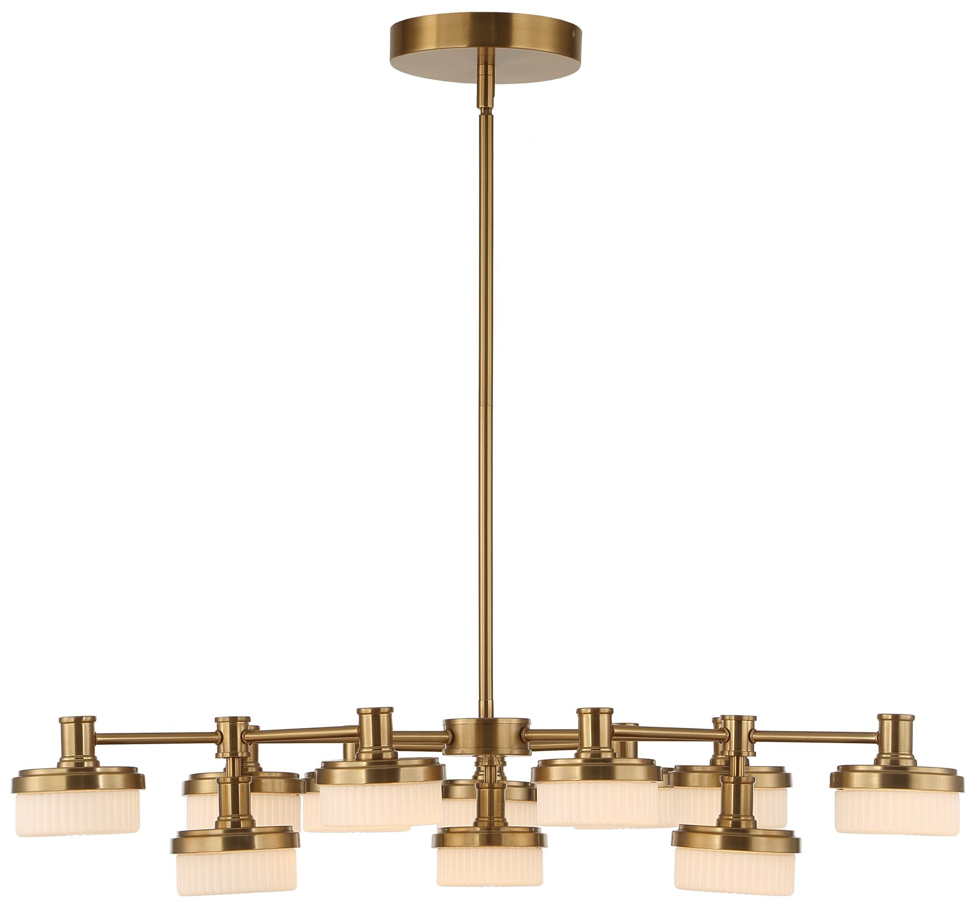 Image 3 Uttermost Wedge 40 5/8" Wide Brass 12-Light LED Chandelier more views