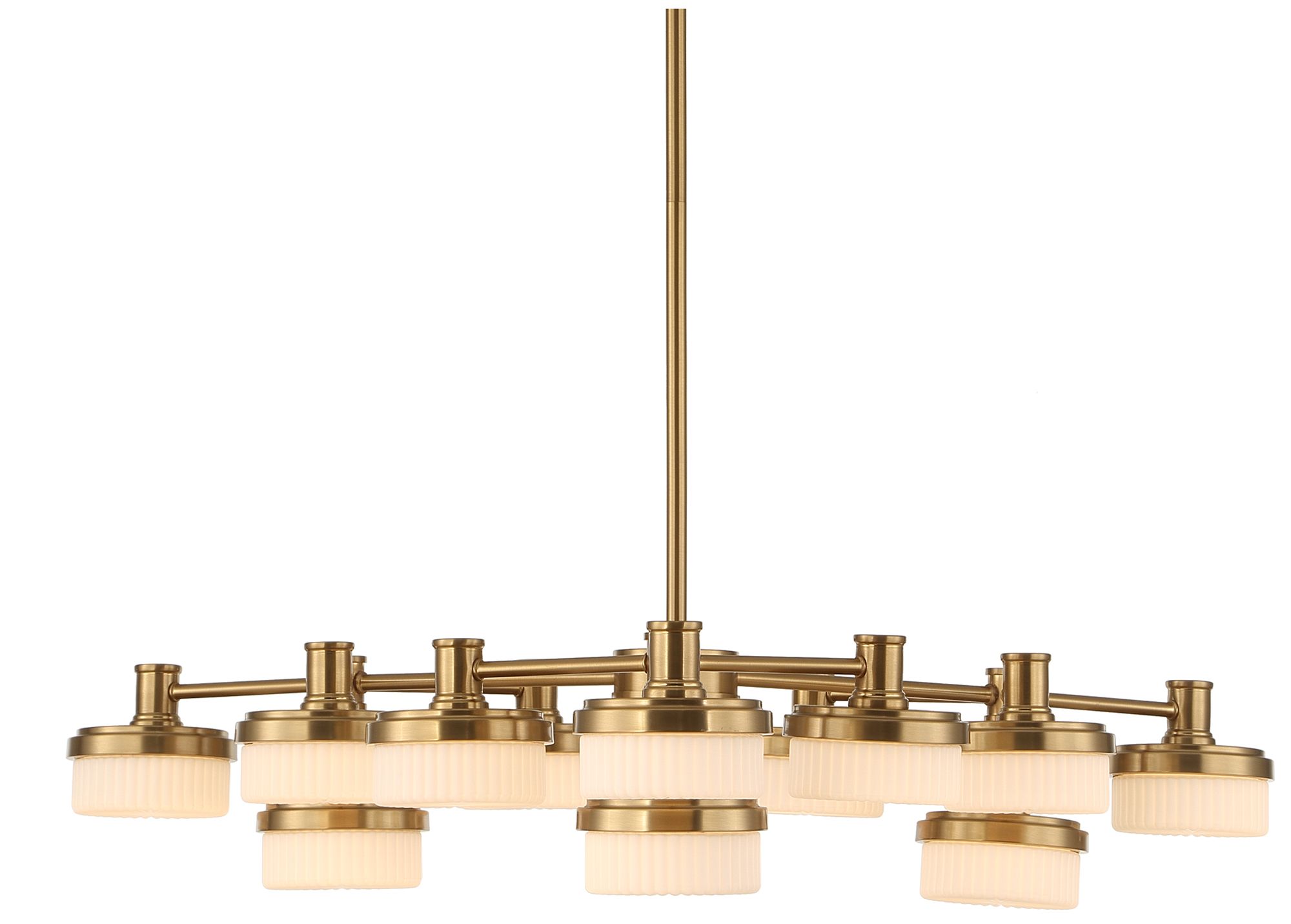 Image 4 Uttermost Wedge 40 5/8" Wide Brass 12-Light LED Chandelier more views