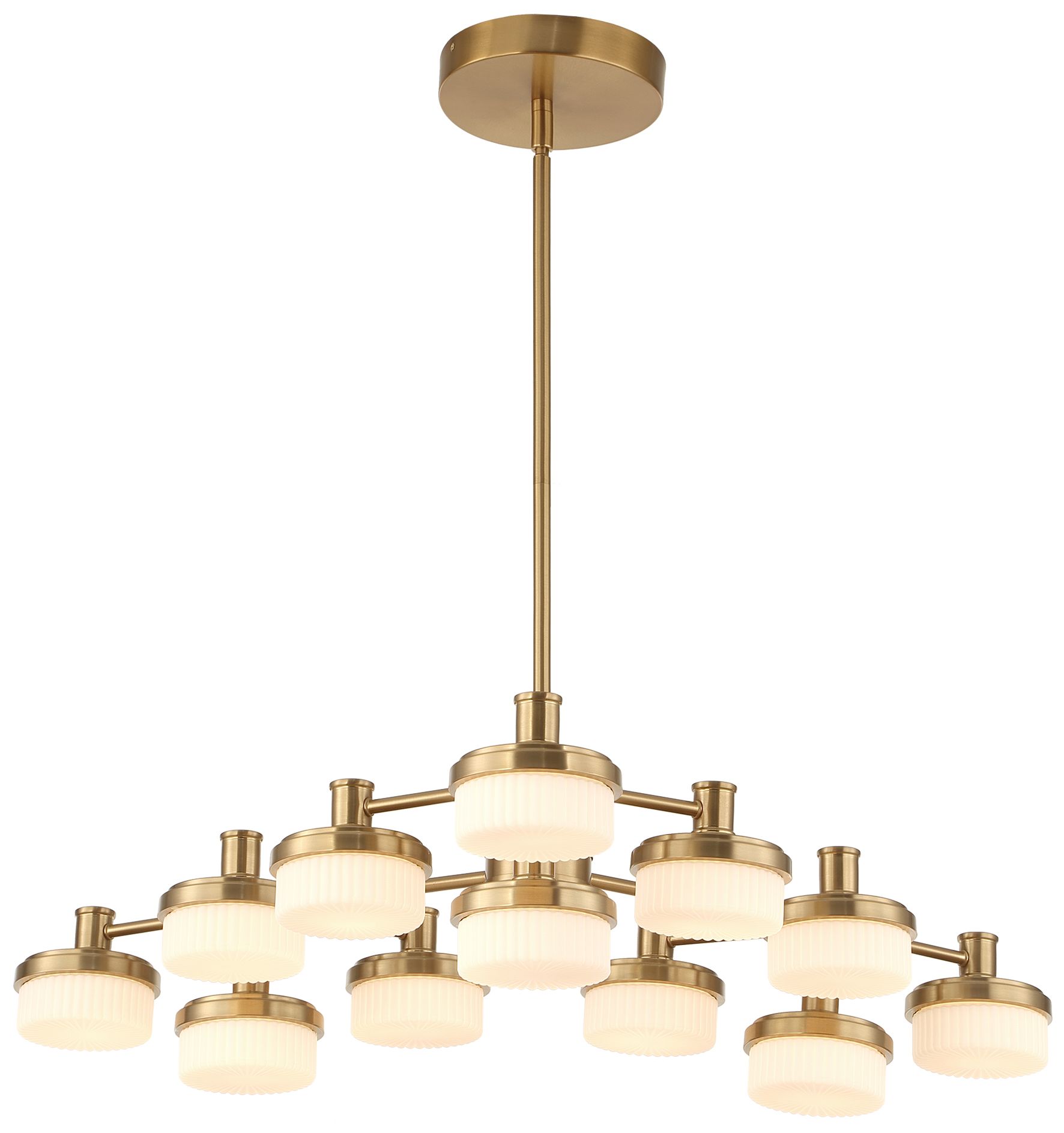 Image 5 Uttermost Wedge 40 5/8" Wide Brass 12-Light LED Chandelier more views