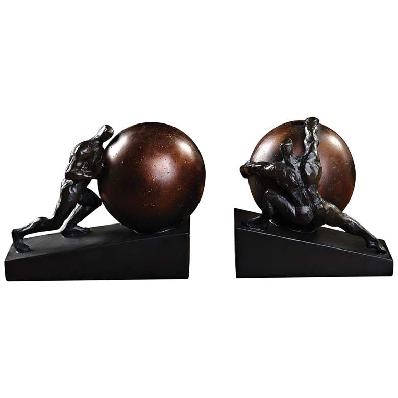 Image 1 Uttermost Weight of the World Aged Black Bookends