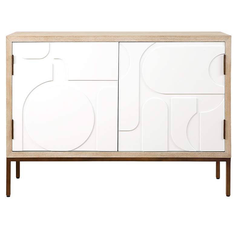 Image 2 Uttermost Weimar Natural and Cream 2 Door Cabinet
