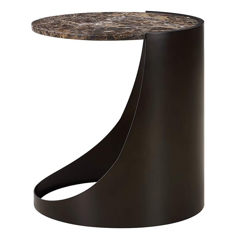 Image 2 Uttermost Welling 22" High Brown Marble Top Accent Table